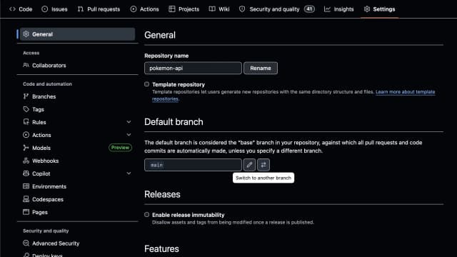Changing the Git master branch to main