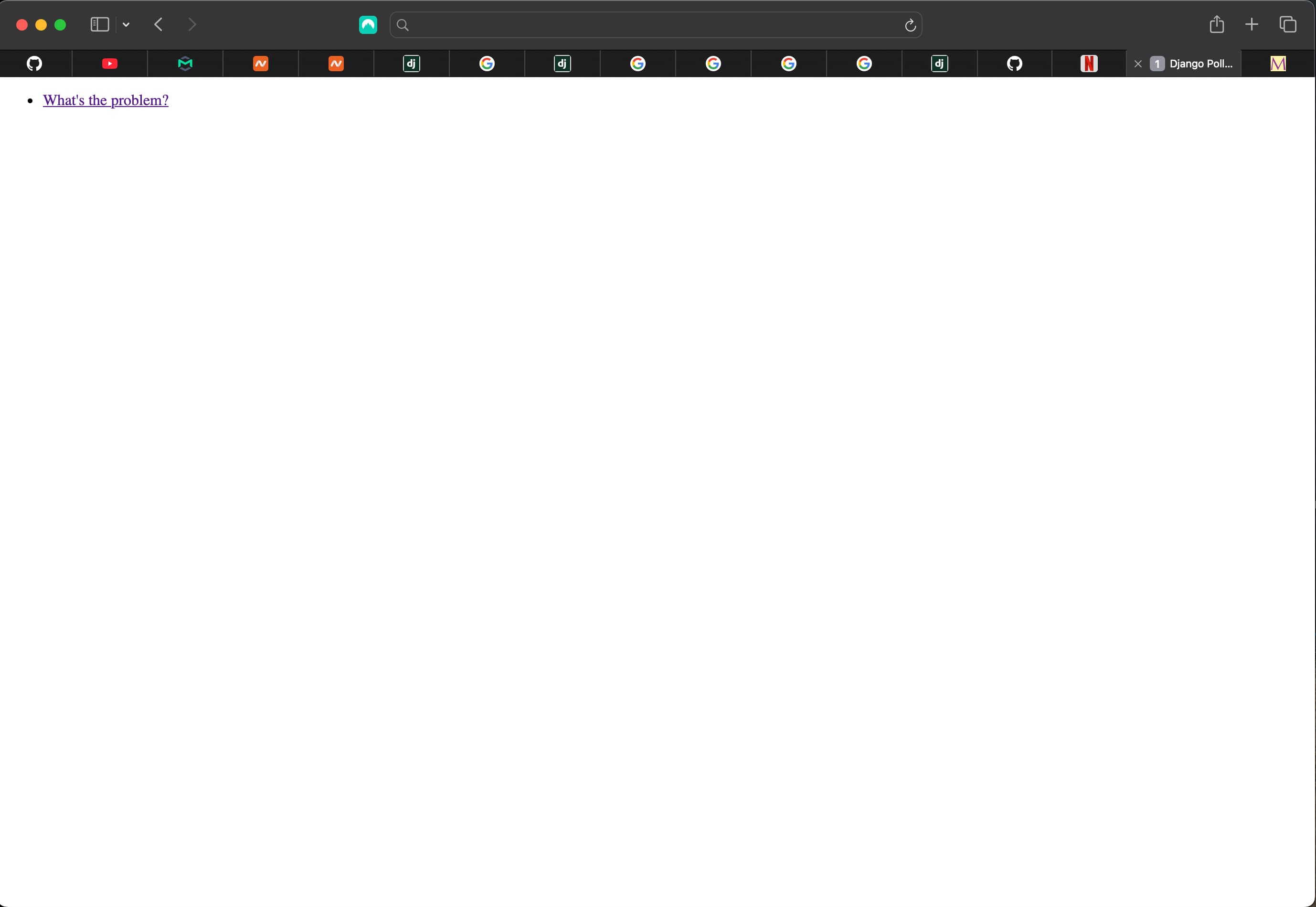 Question 1 rendered to the page