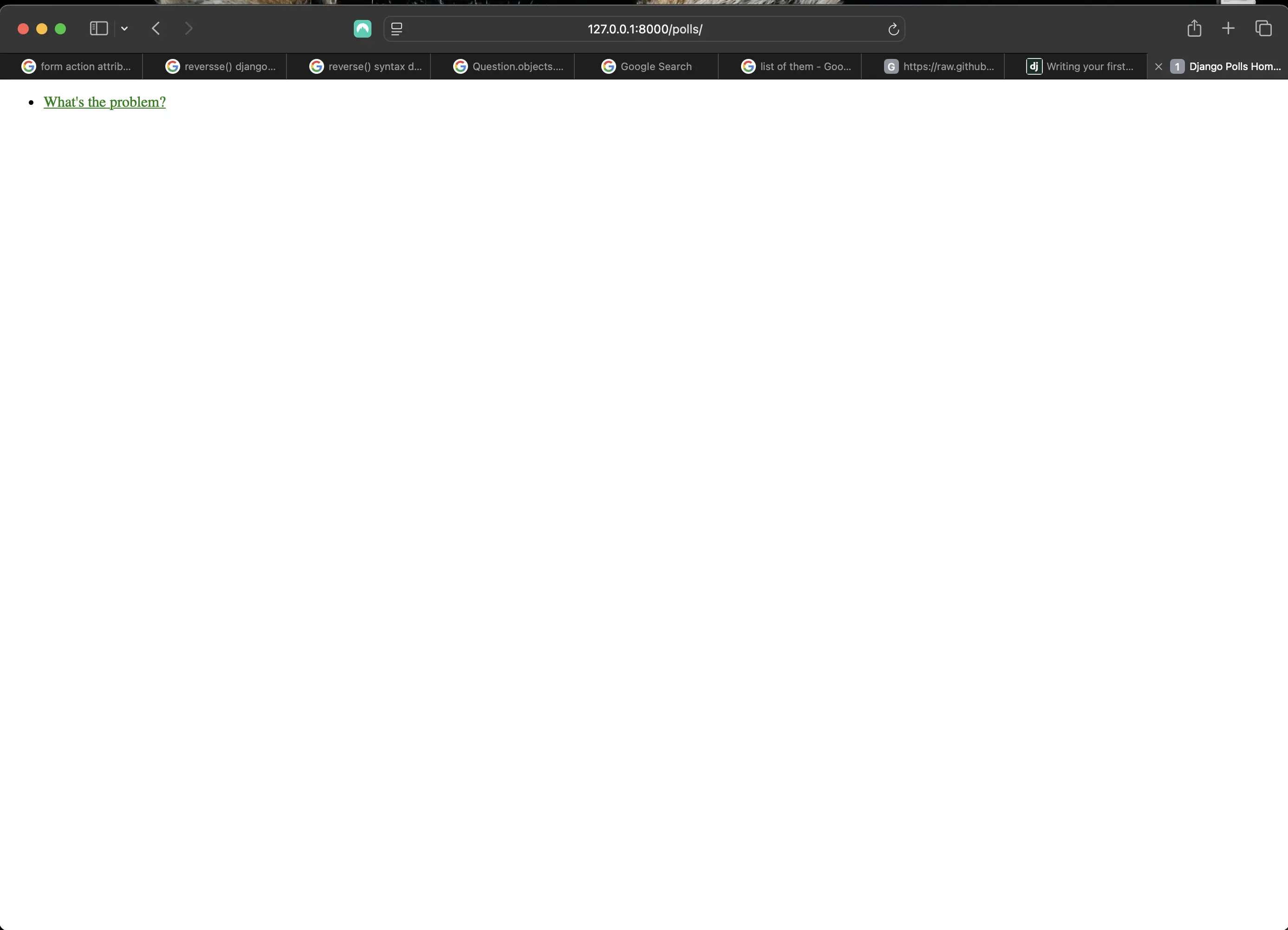Result of adding a static directory and style.css file