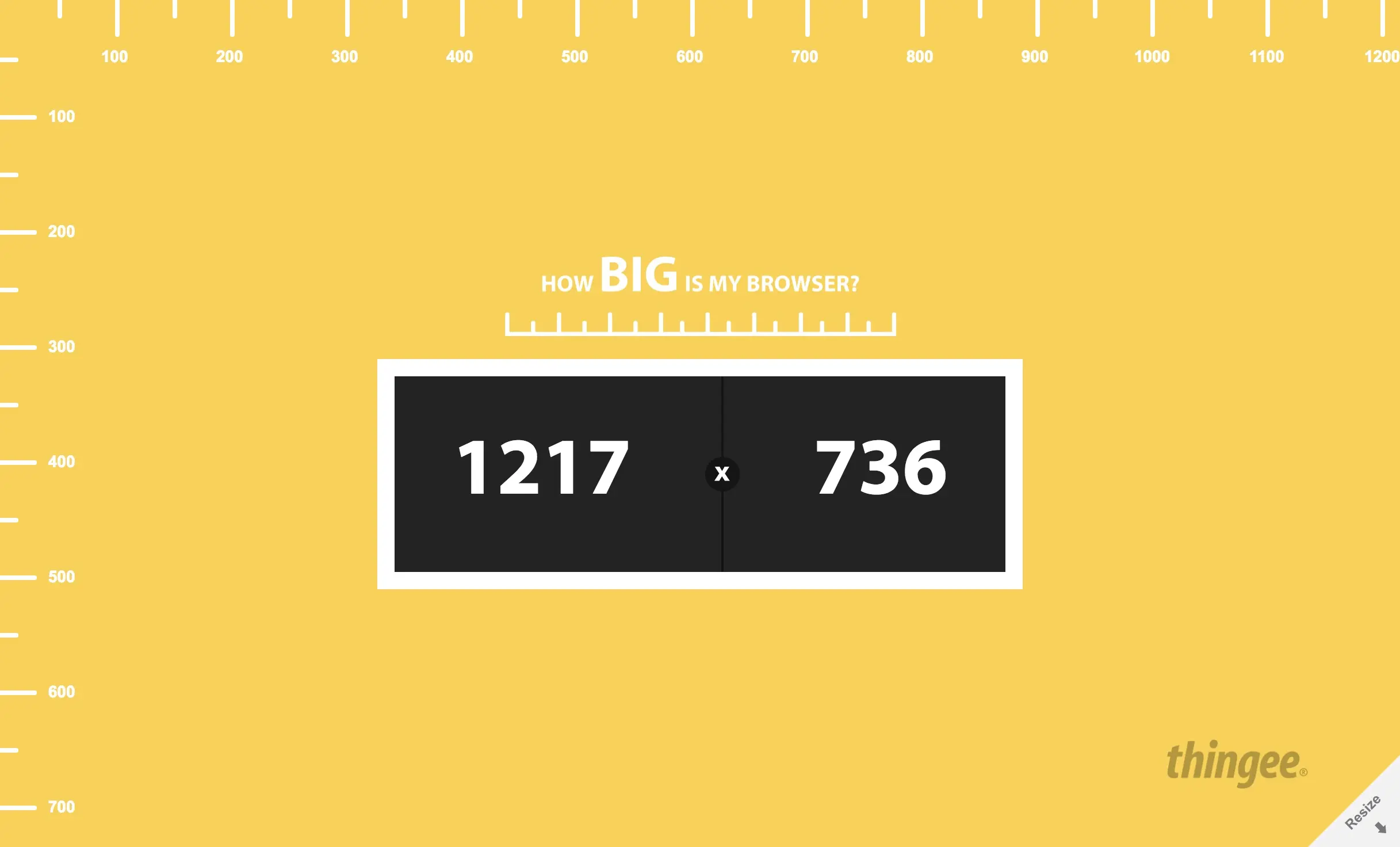 Screenshot of How Big Is My Browser tool
