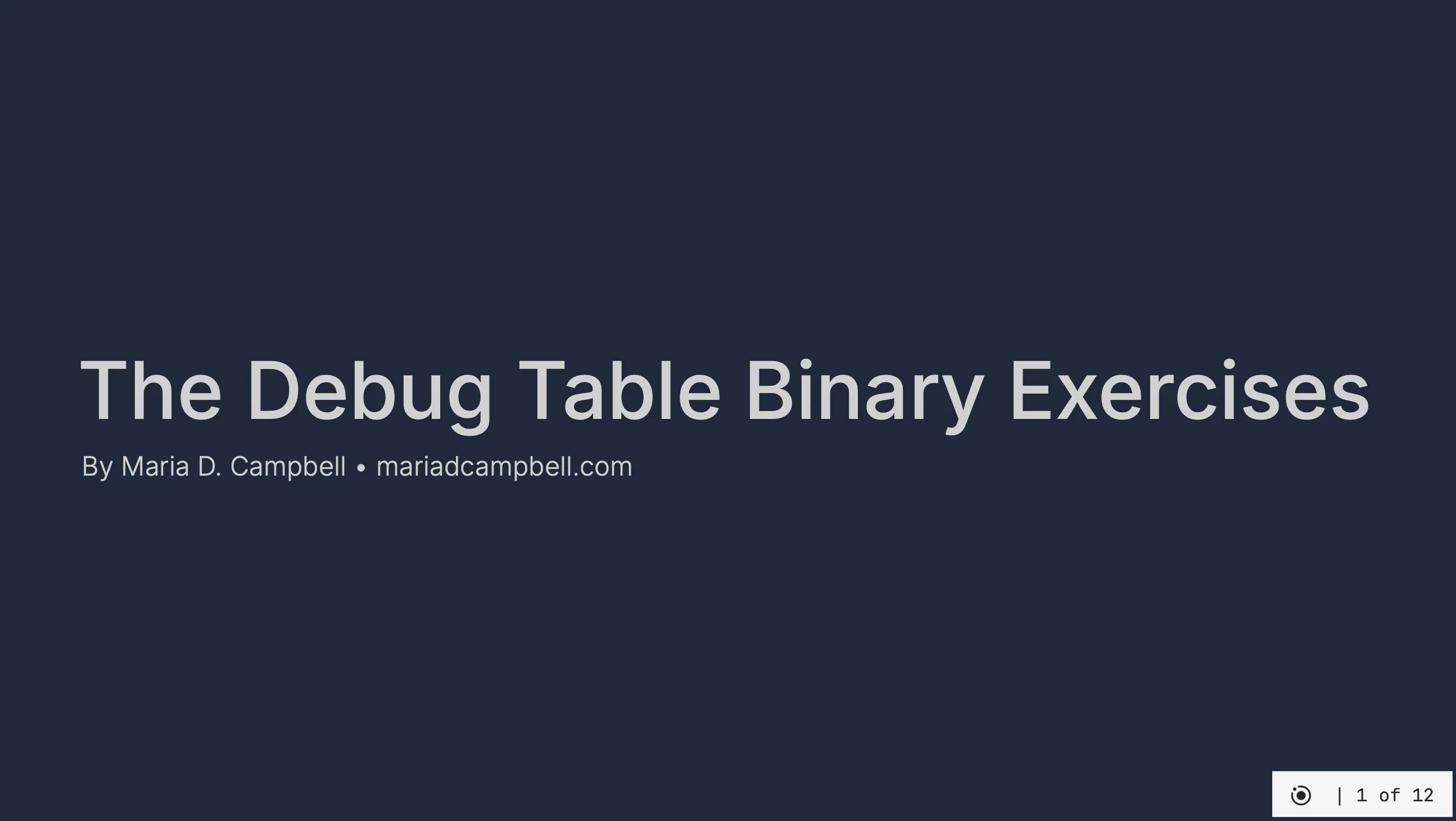 Screenshot of title slide with intro layout