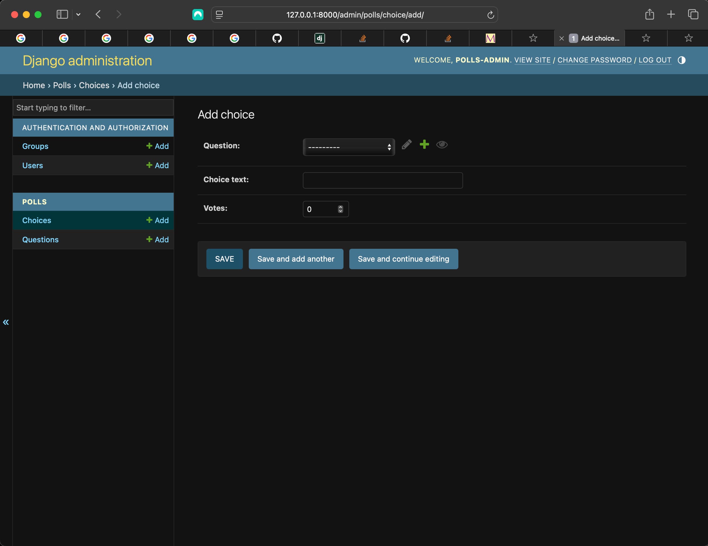 Customizing the Question and Choice in the admin interface