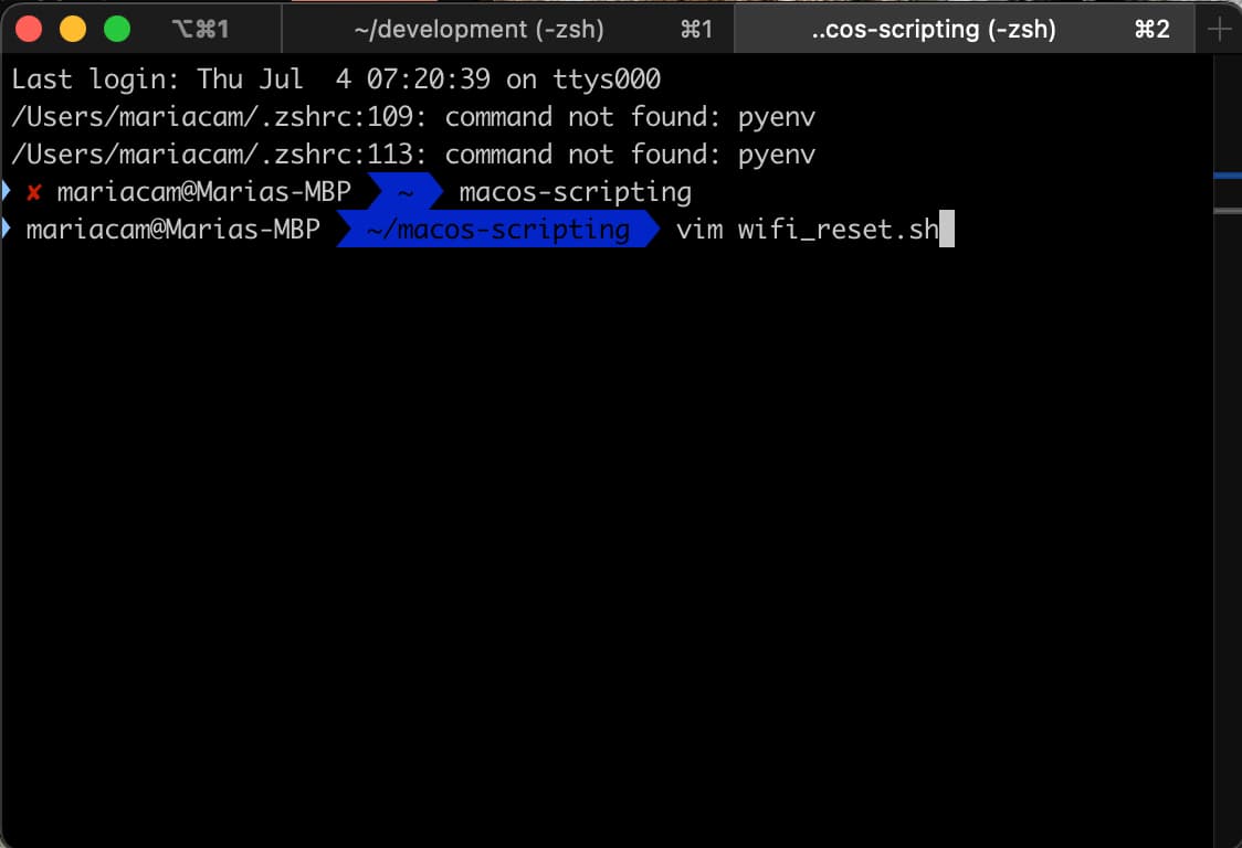 vim command