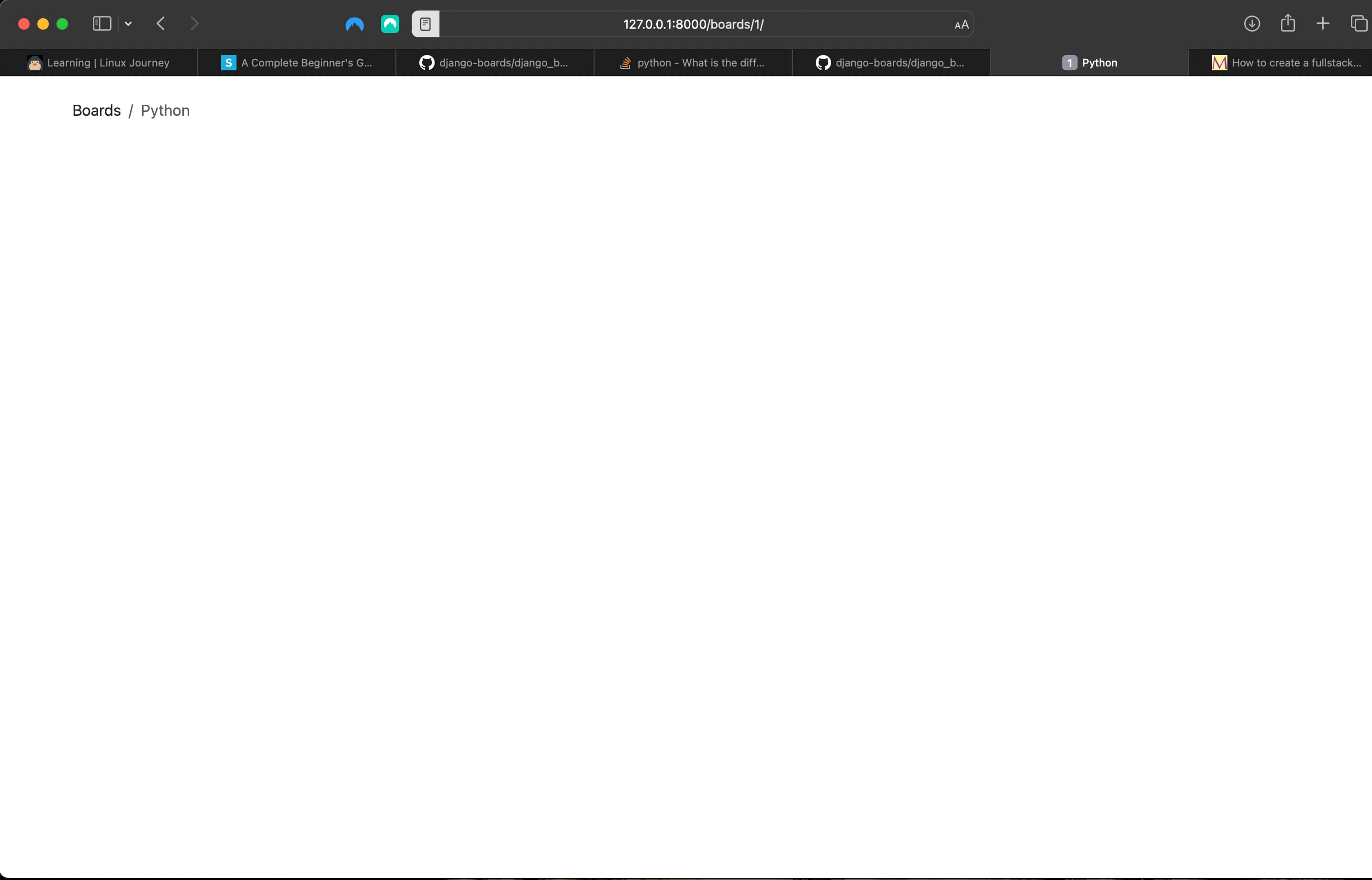 Linked single Board page