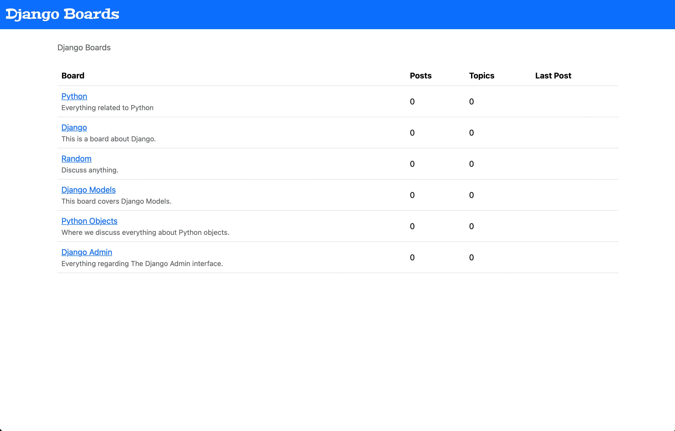 The updated index/home page