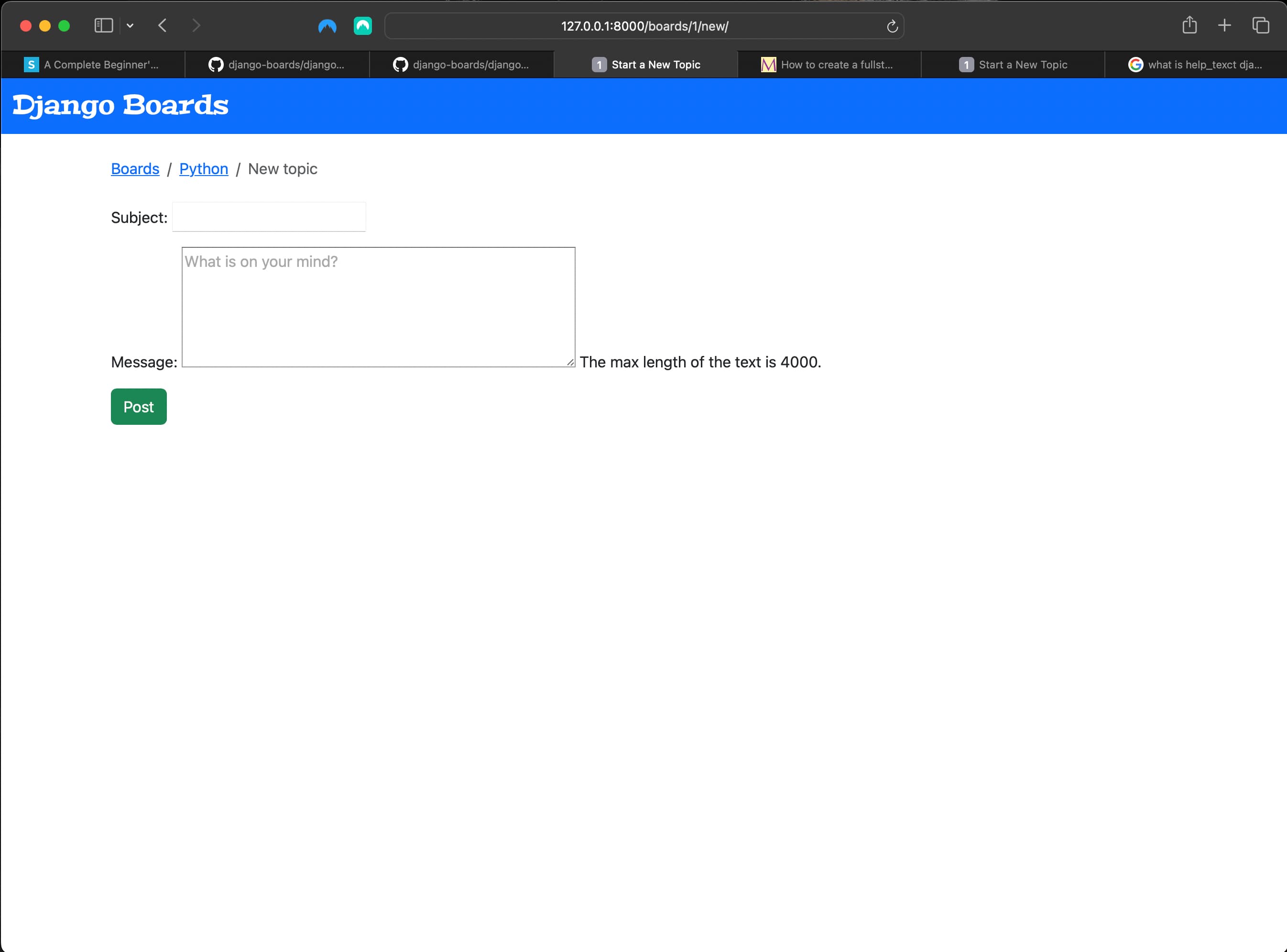 Adding placeholder attribute and value to Textarea widget
