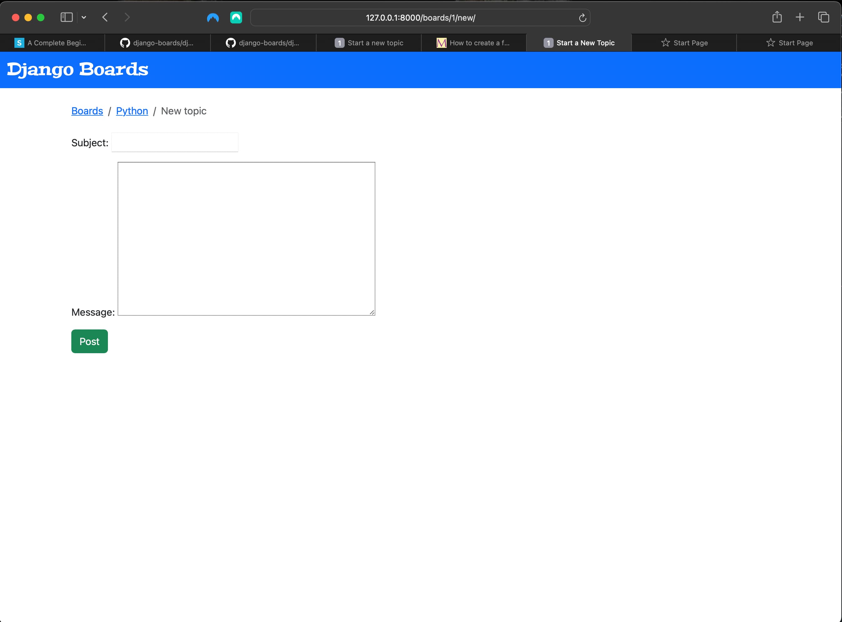 Updated new_topic view (templates/new_topic.html)