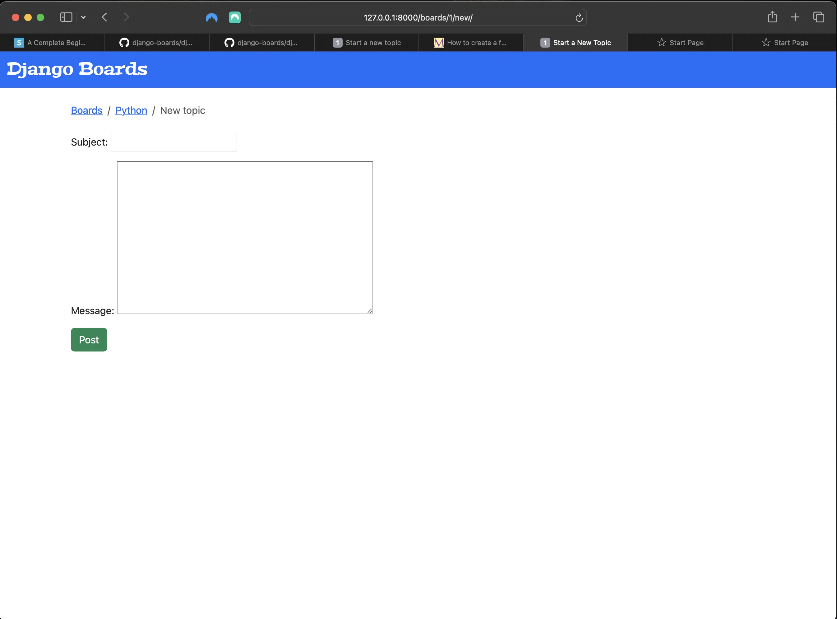 Updated new_topic view (templates/new_topic.html)
