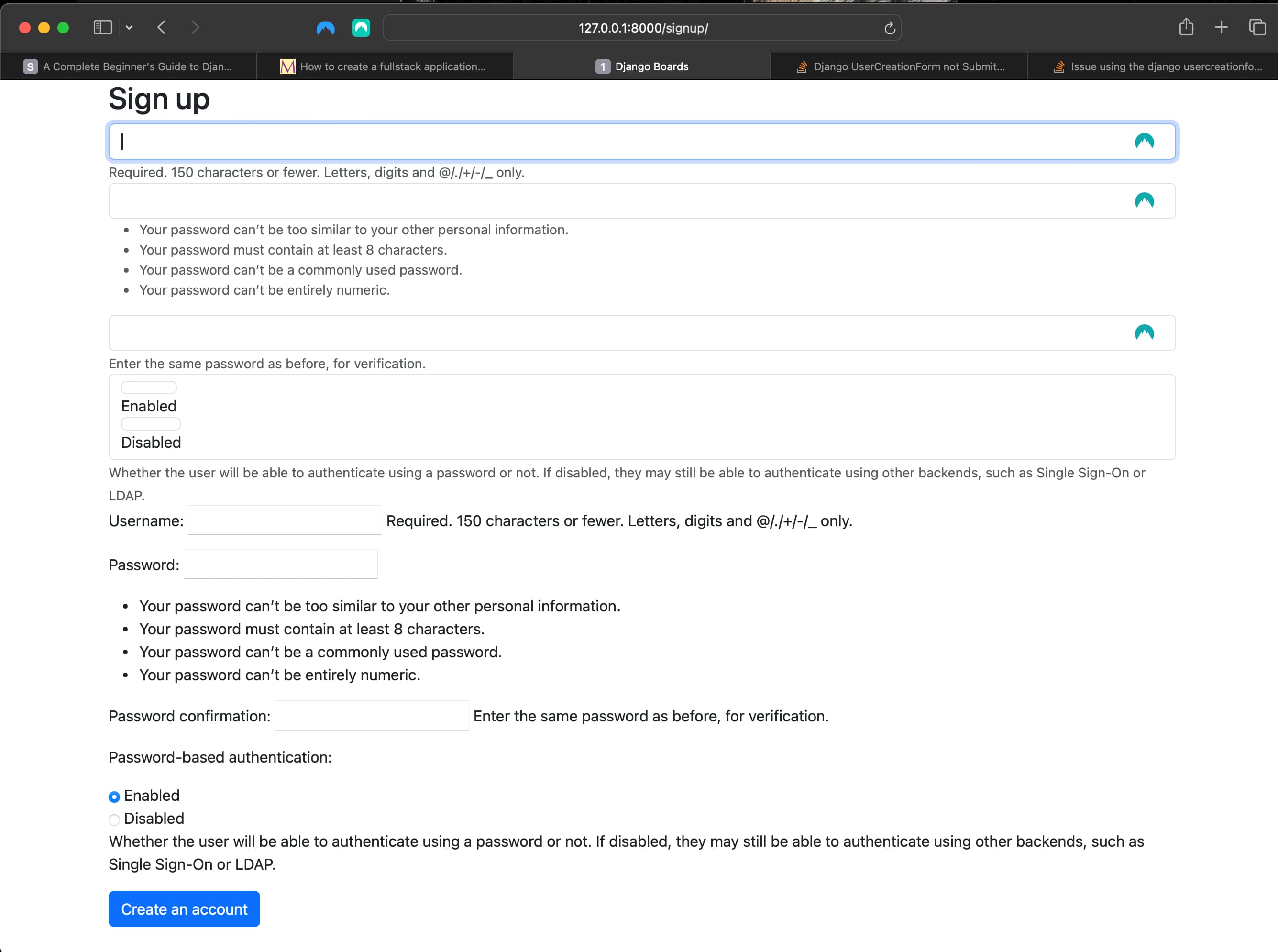Updating templates/signup.html to make it prettier
