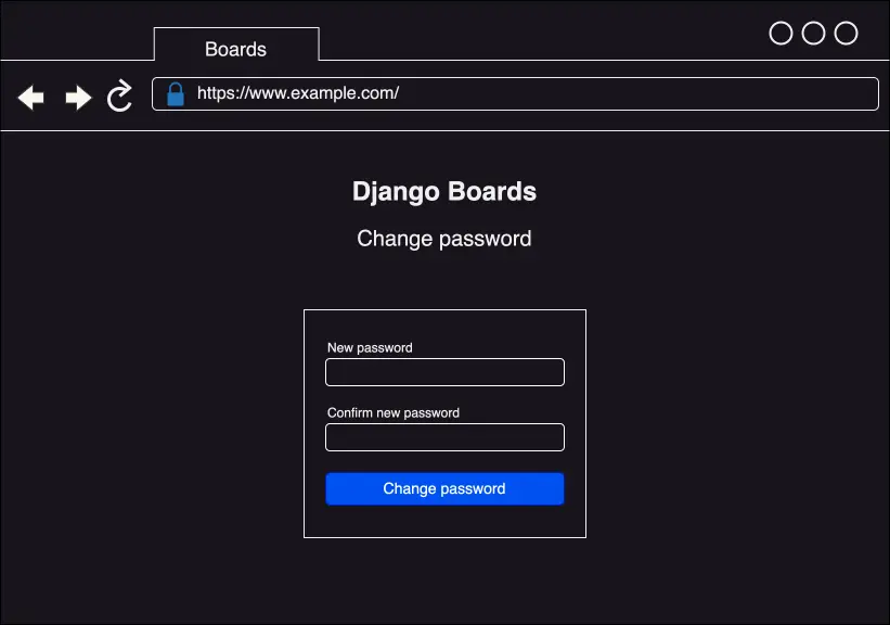 Change password page