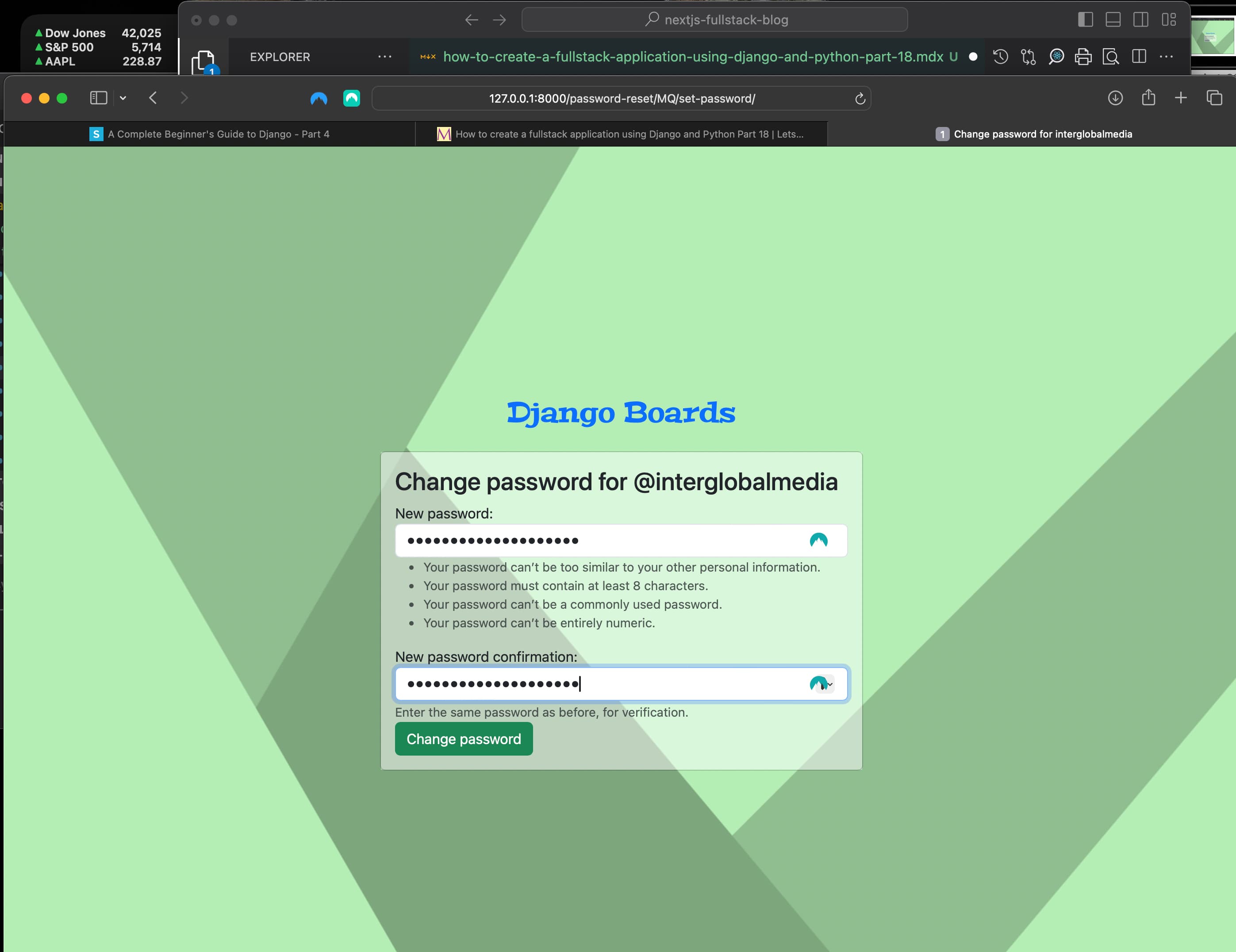 Change password for @interglobalmedia