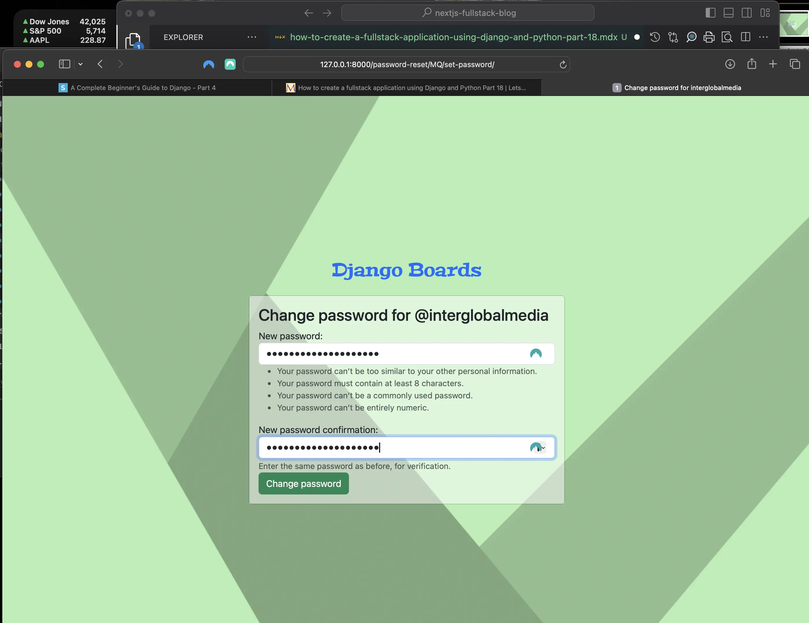 Change password for @interglobalmedia