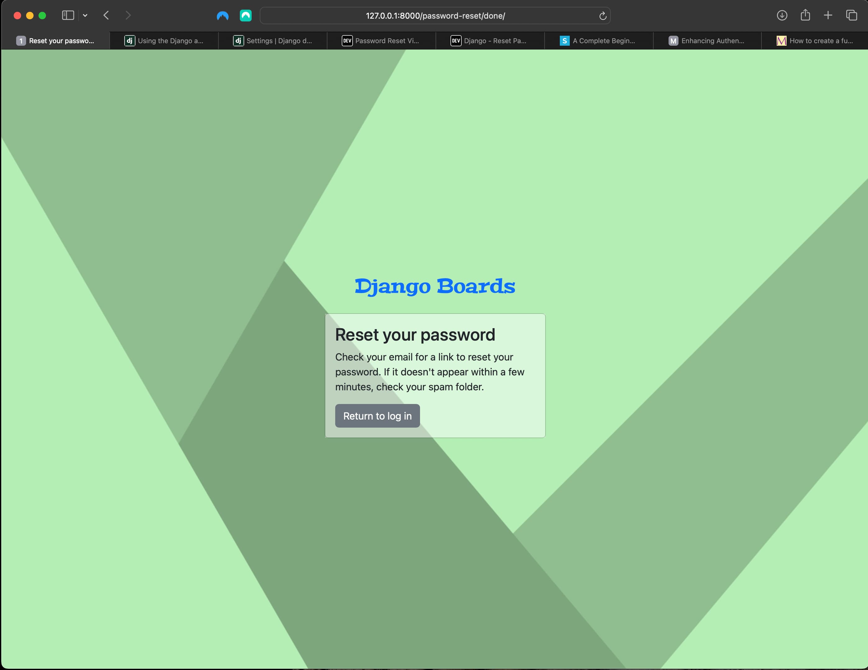 Password reset done view
