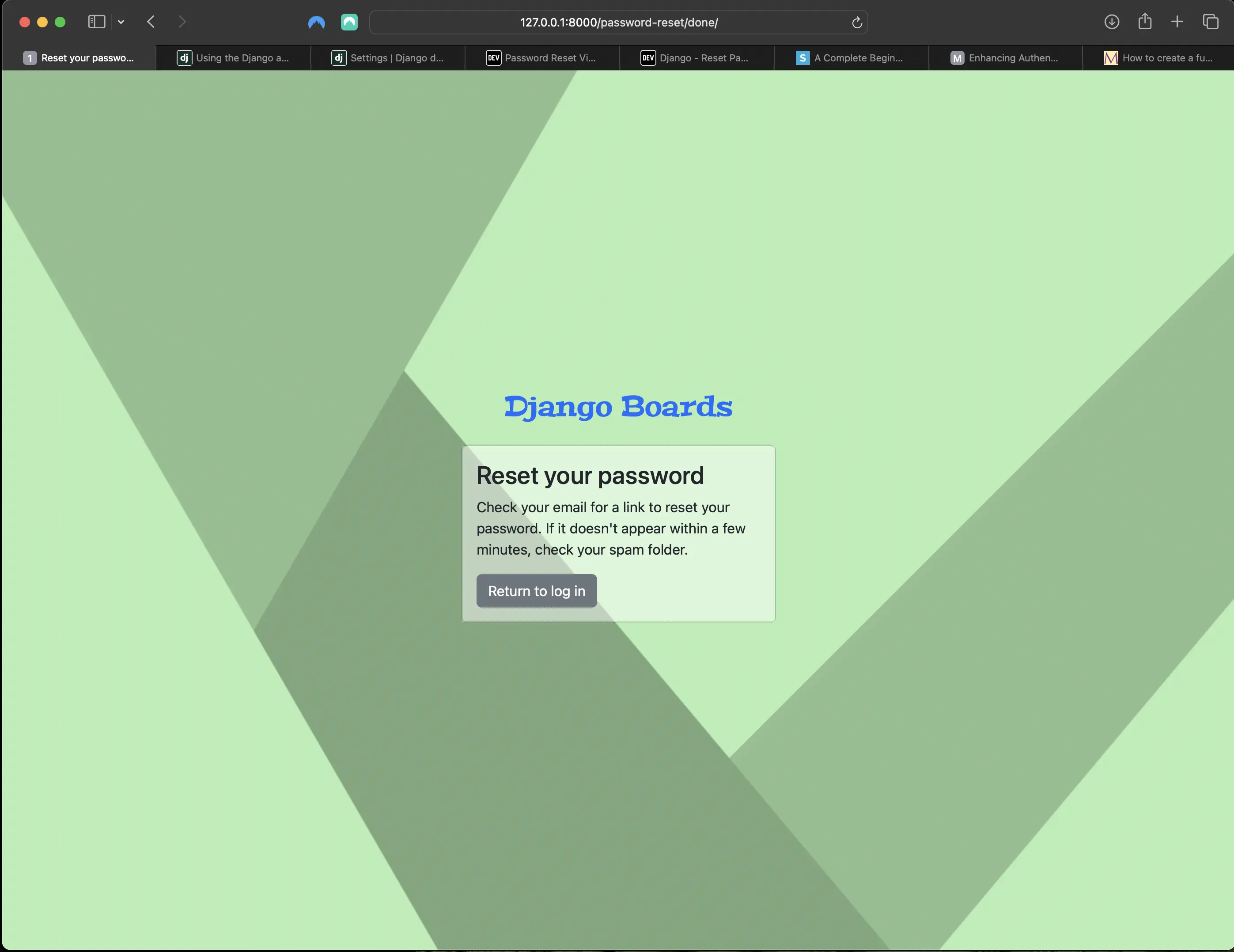 Password reset done view