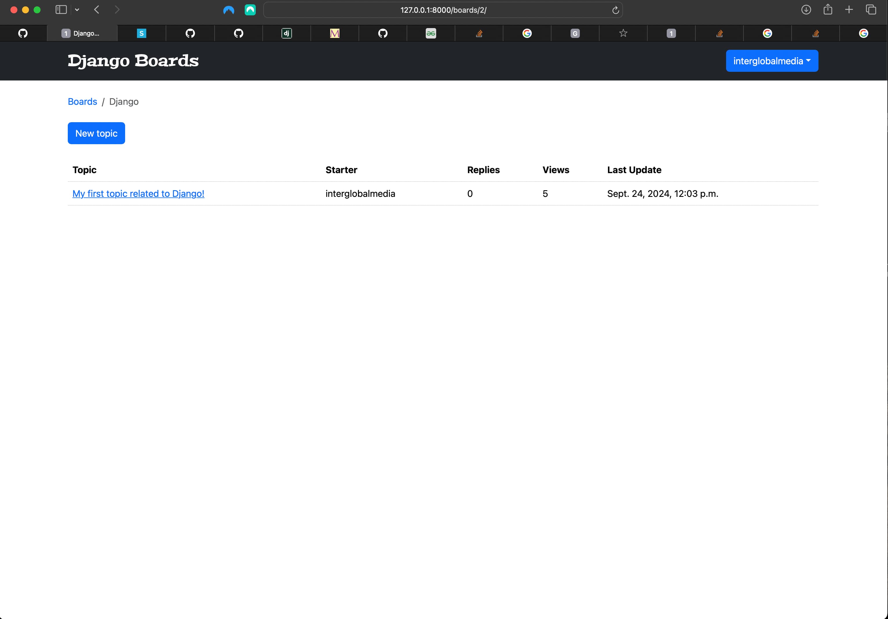 Tracking the topics view views