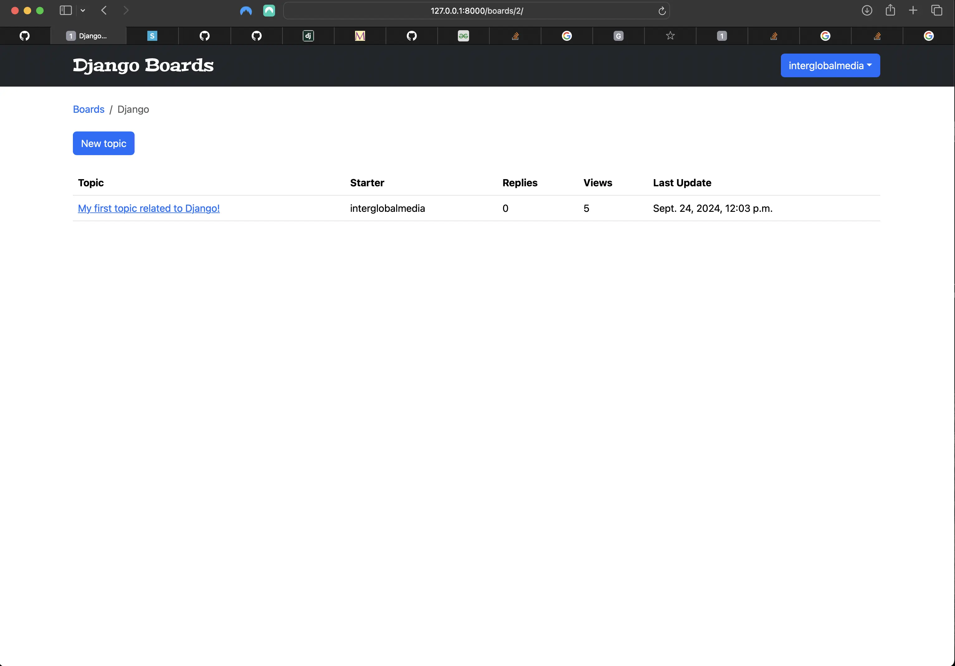 Tracking the topics view views