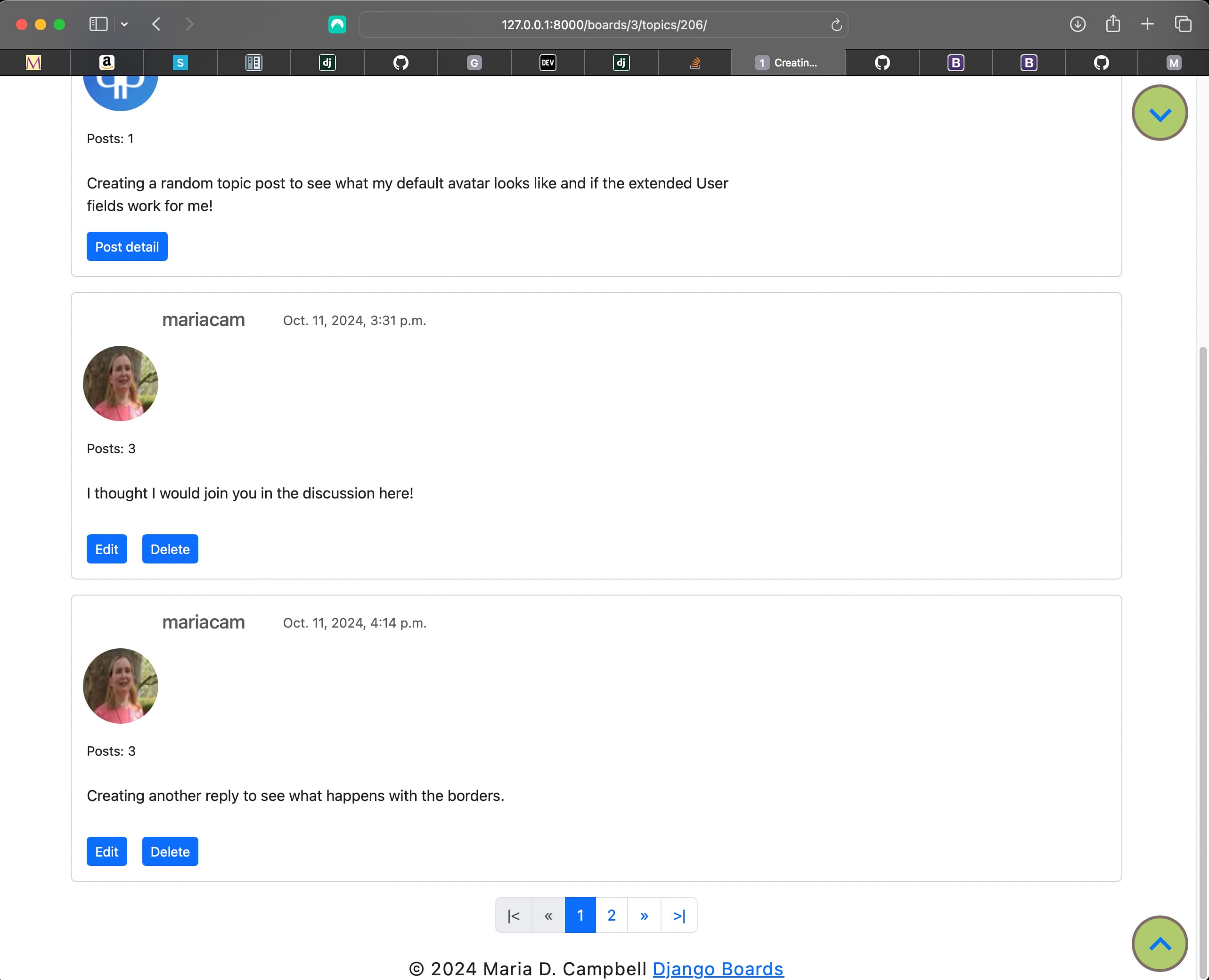 Adjusted pagination