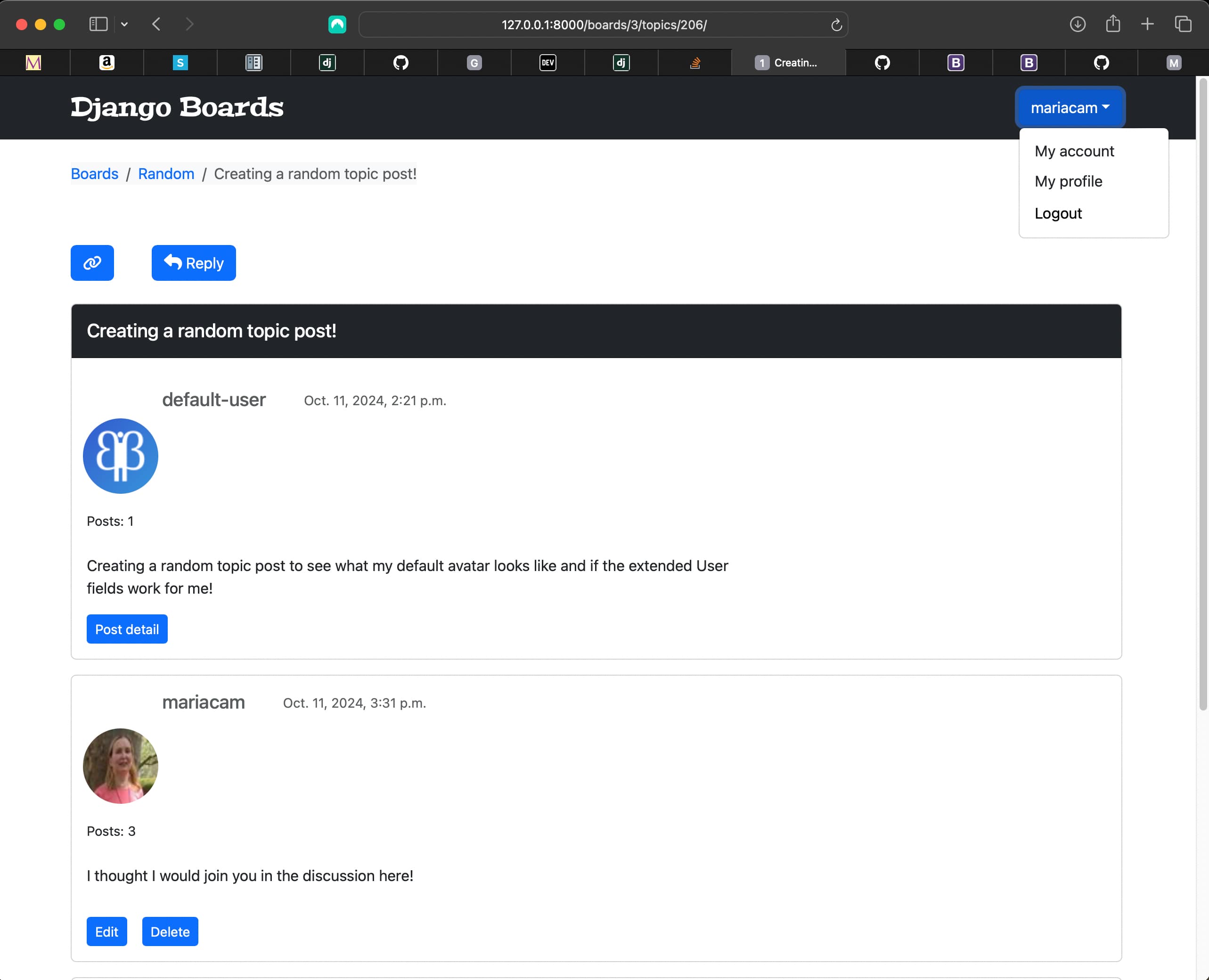 Styling changes to topic_posts.html