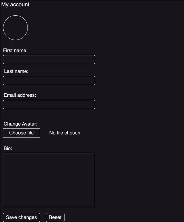 Account profile form