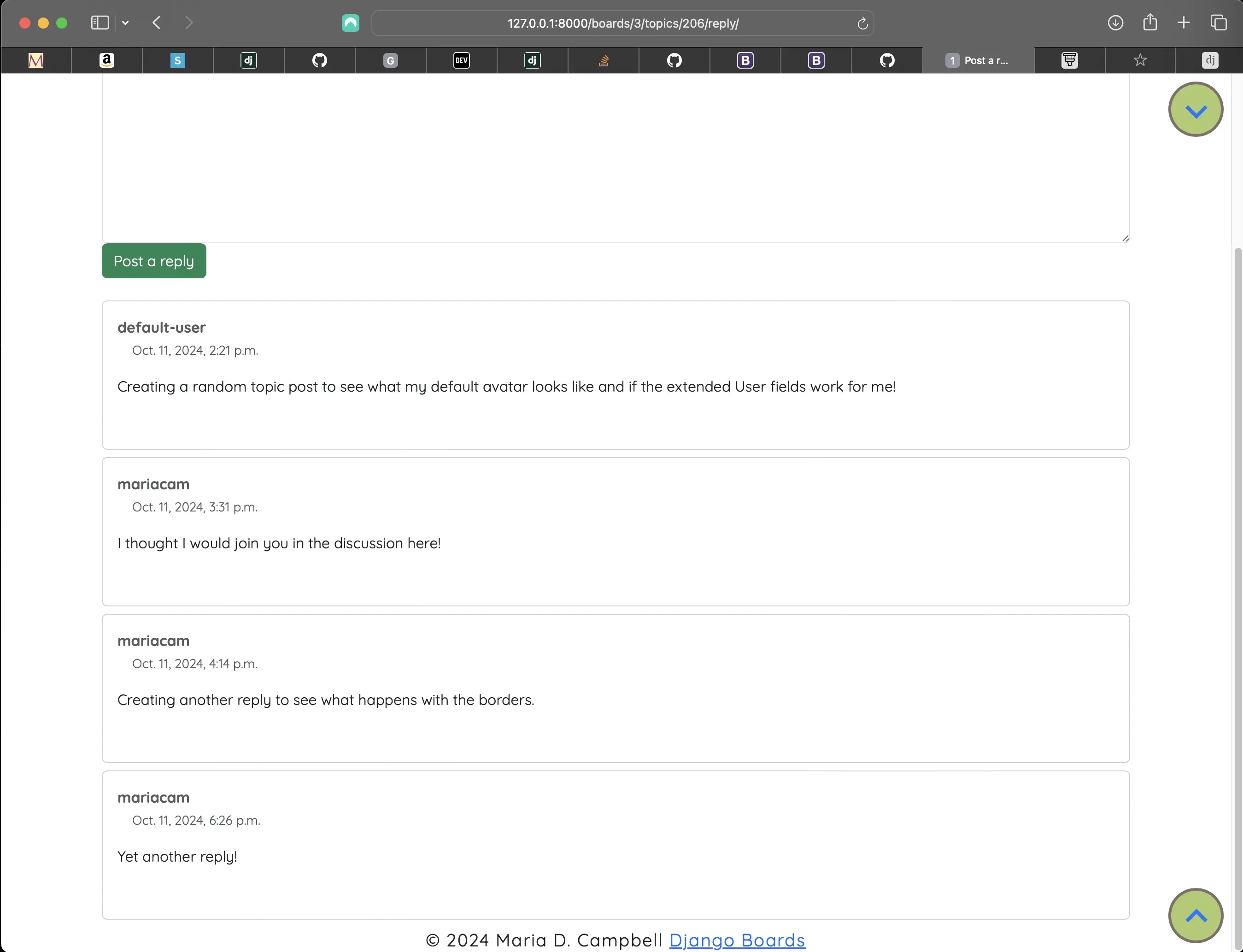 Current reply_topic.html containing all replies to a viewed_topic
