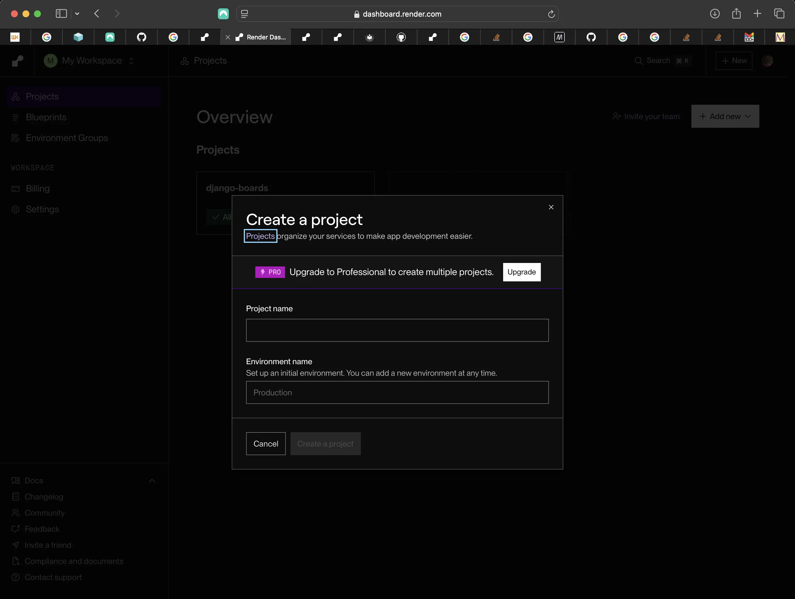 Creating a Django project