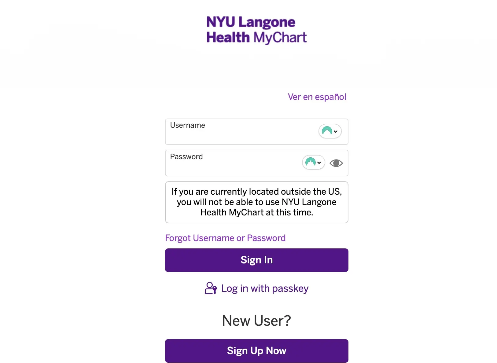 mychart login page