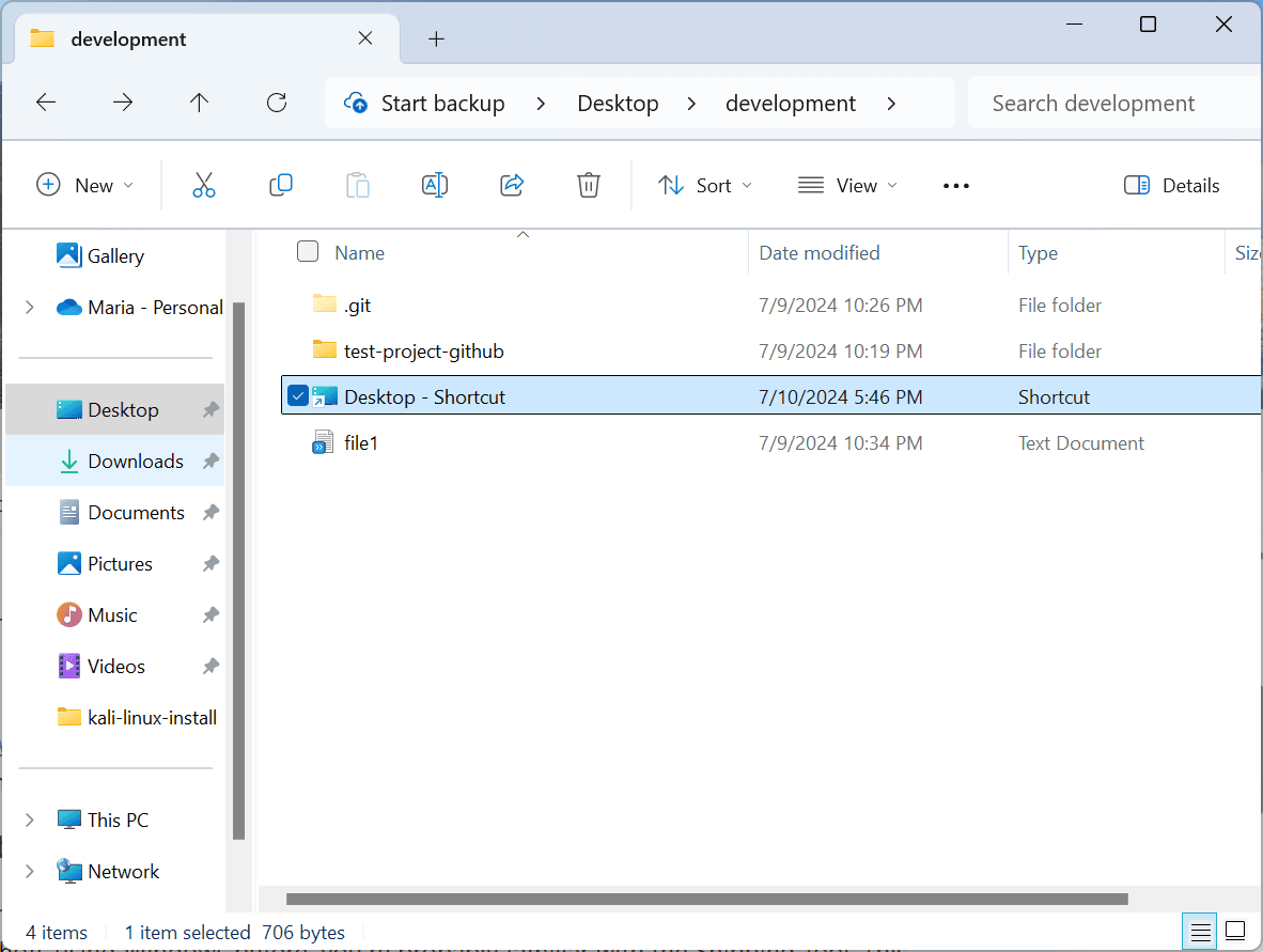 Show hidden folder via File Explorer