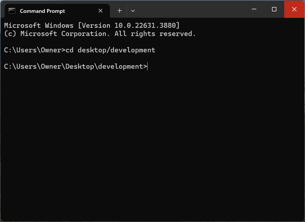 cd into folder where to reveal hidden files or folders