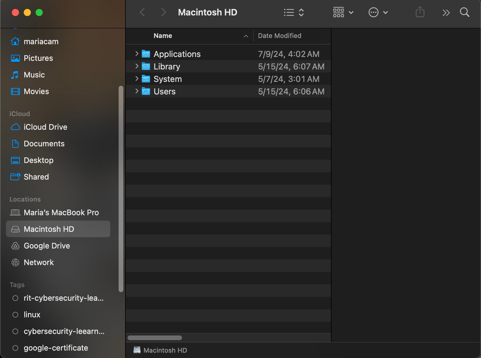 The Finder refreshed by the killall Finder command