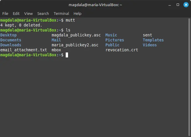 Screenshot of user magdala being taken back to Terminal command prompt