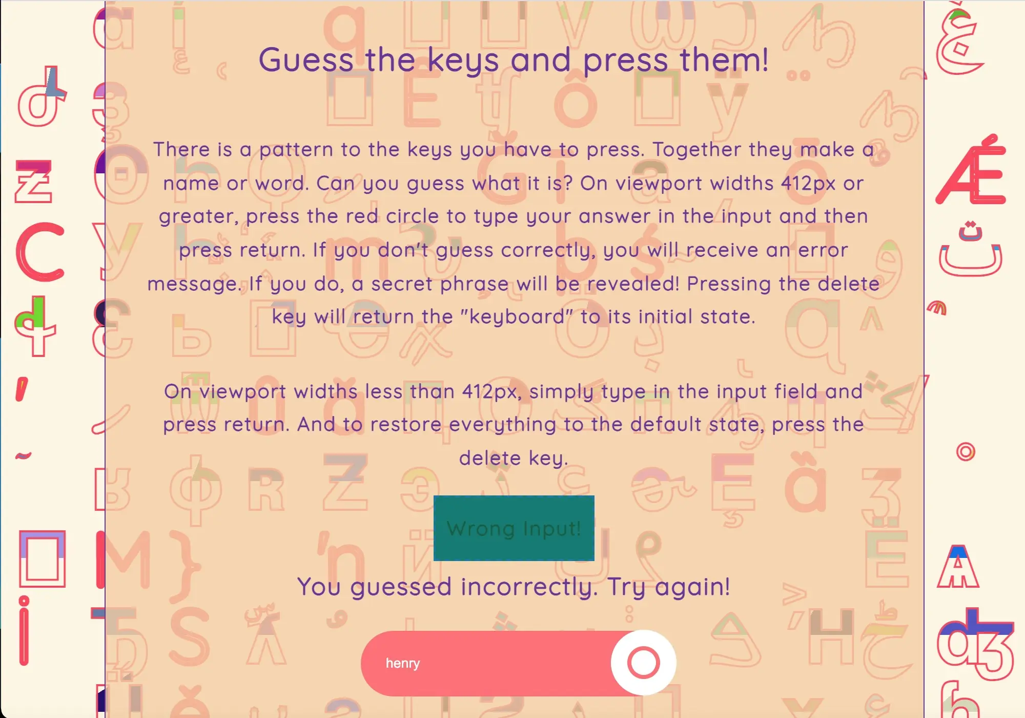 Guess the Keys App
