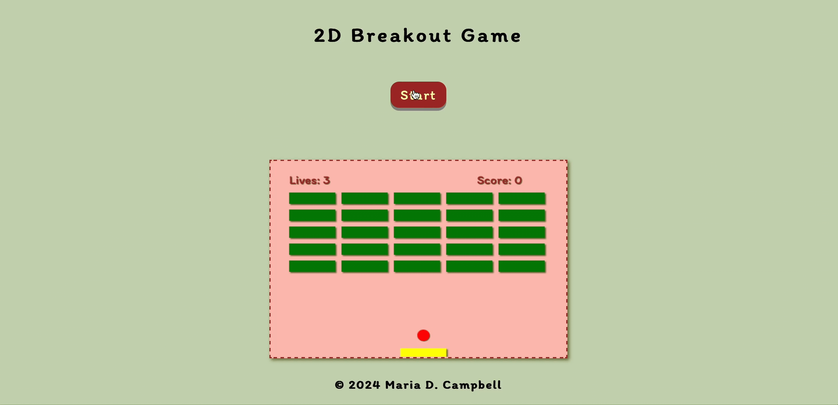 Canvas 2D Breakout Game